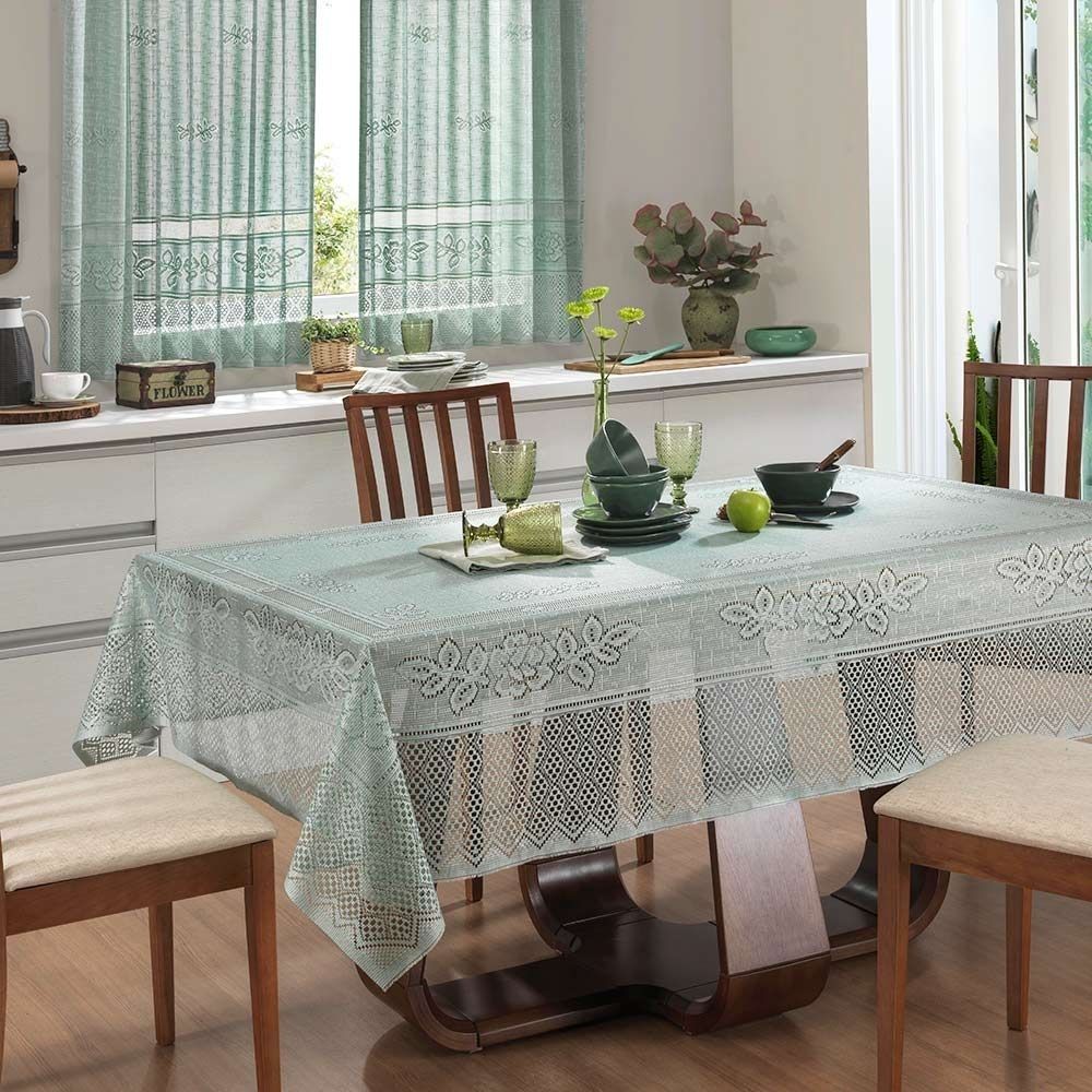 Toalha de Mesa Renda Retangular Interlar Color 1,50m x 2,20m - Pistache