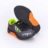Tênis Infantil Menino Kidy e Fantoche de Dinossauro - Preto