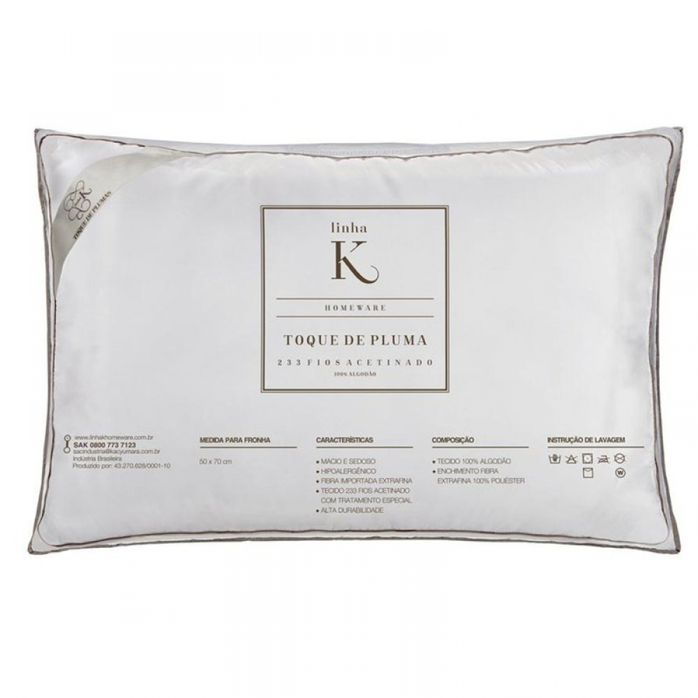 Travesseiro Toque de Pluma Kacyumara 233 Fios Acetinado