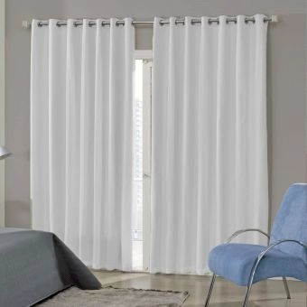 Cortina Blackout 4,2 x 2,5 m Bella Janela Pratika Lisa Cromo