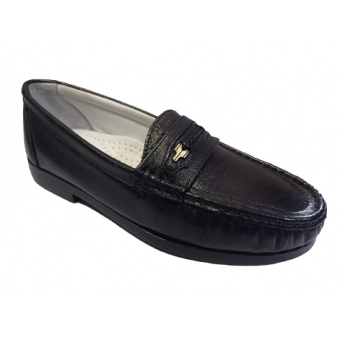 Mocassim Masculino Saullo 1771 em Couro Preto