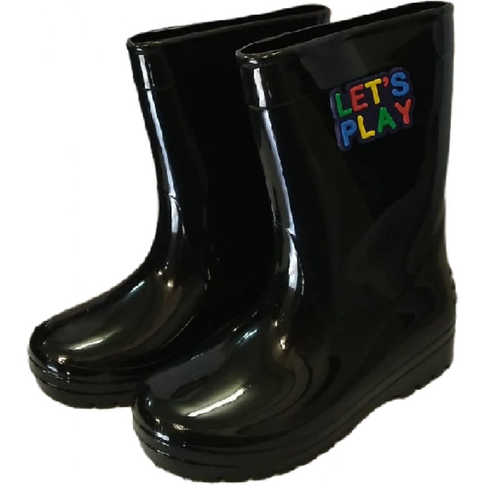 Galocha Infantil LueLua Cano Longo Let´s Play Preto - Preto