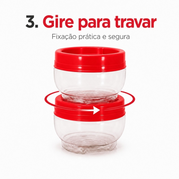 Kit 2 Potes Organizadores Gire E Trave 155ml Porta Temperos
