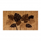 Capacho de Porta Fibra de Coco Uzoo 66 cm x 33 cm - Botanico Folhagem Marrom
