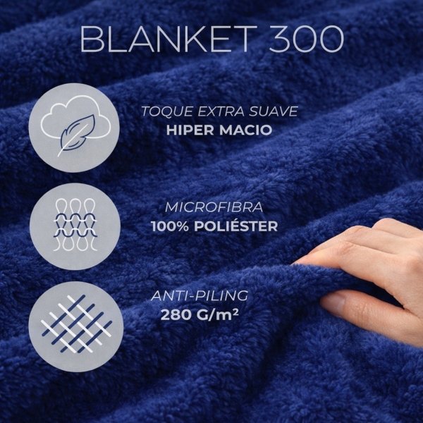 Cobertor Queen Kacyumara Blanket 300 Toque de Seda - Blue Night