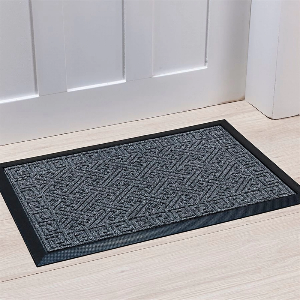 Tapete de Porta Retangular Lima 45 x 75 cm Niazitex - Cinza