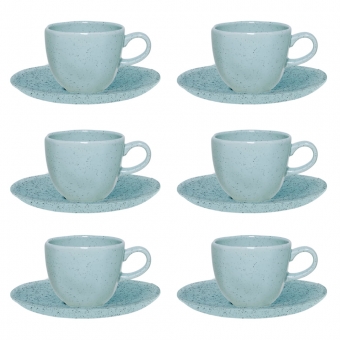 Conjunto de Chá Oxford Ryo Blue Bay 12 Peças 220 mL Ø16 cm