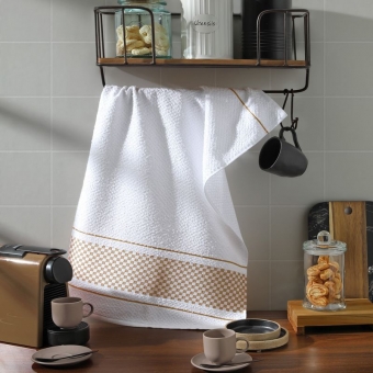 Pano de Prato Dohler Felpudo Jacquard Barra Xadrez Vitória