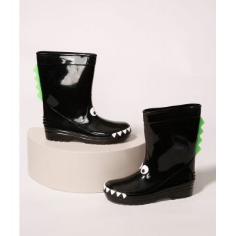 Galocha Infantil Dinossauro Preto Luelua