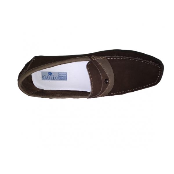 Mocassim Masculino Saullo 27016 em Camurça Café
