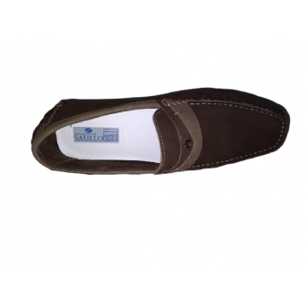 Mocassim Masculino Saullo 27016 em Camurça Café