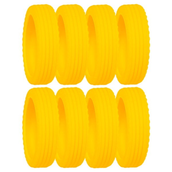 Kit 8 Capas Pretotoras de Rodas em Silicone Sestini - Amarelo