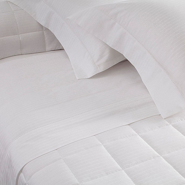 Jogo de Cama Casal Buddemeyer Damask Square Cetim 300 fios - Branco