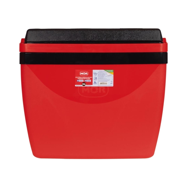 Caixa Térmica Cooler 34 Litros Mor - Vermelho Tampa Preta