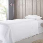 Colcha Solteiro Buddemeyer Medalhão com Franja - Branco - 1011