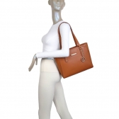 Bolsa Tote Grande Fellipe Krein Aw22 Saffiano - Caramelo