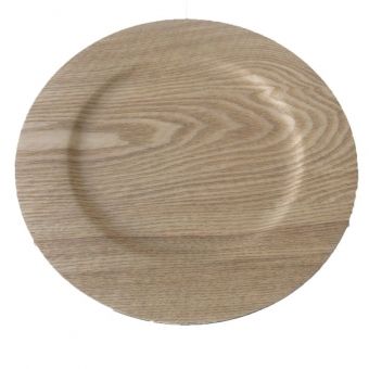 Sousplat Redondo de Madeira Ø33 Maison Decor Bege