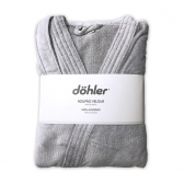 Roupão Adulto com Manga Dohler Velour Confort 100% Algodão - Cinza