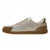 Tênis Feminino Vizzano Sneaker Bicolor Metalizado - Branco Off/Areia