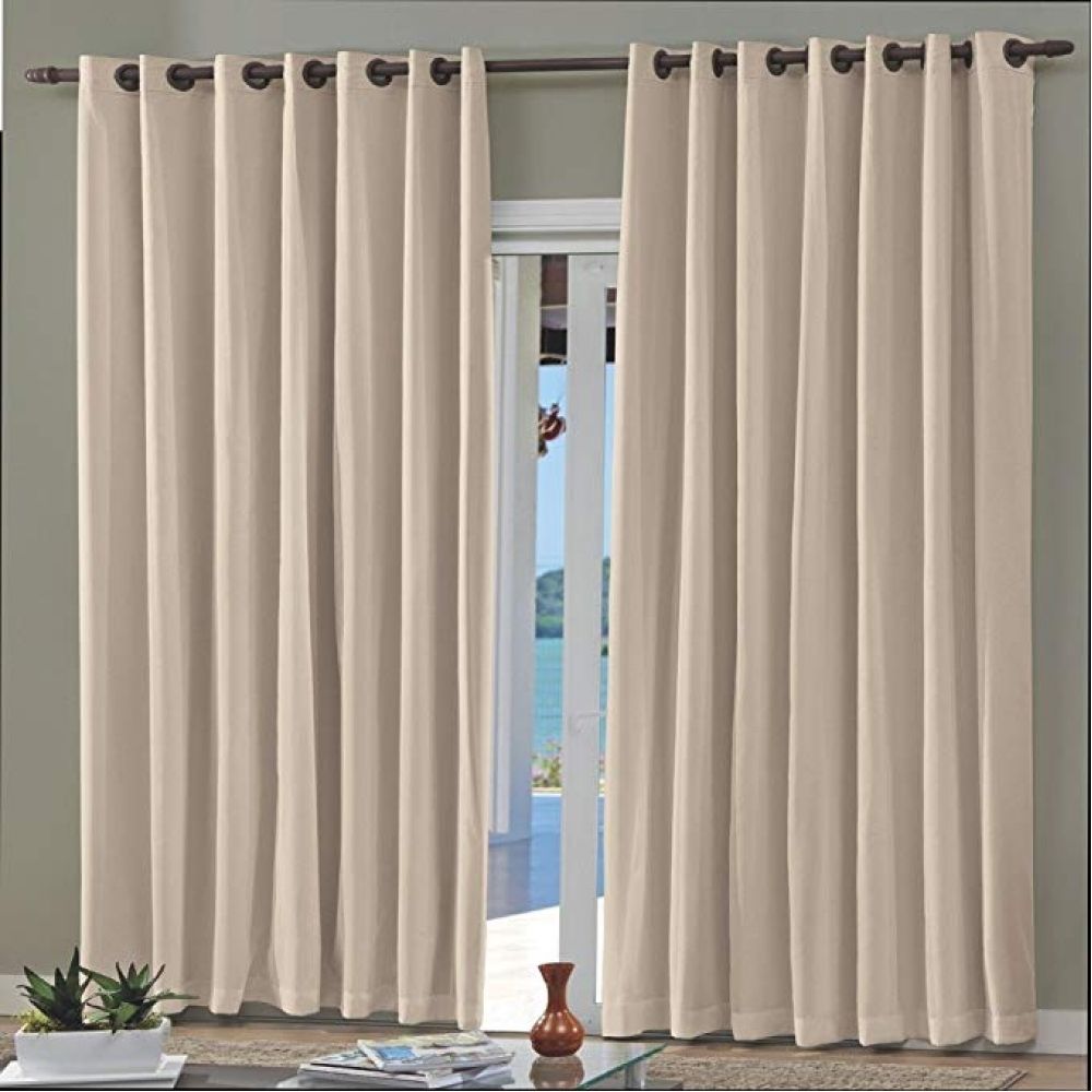 Cortina Blackout  2,6 x 2,3 m Bella Janela Pratika Lisa Slim - Areia