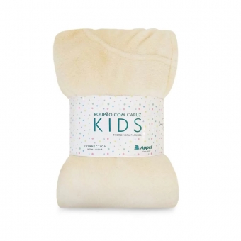 Roupão Kids com Capuz Appel Microfibra Flannel