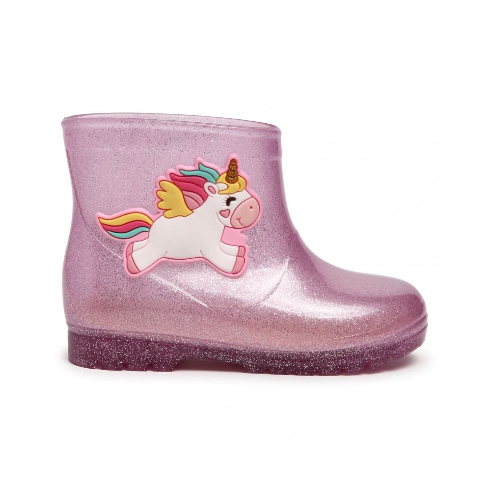 Galocha Infantil Unicórnio LueLua - Cristal Rosa com Glitter