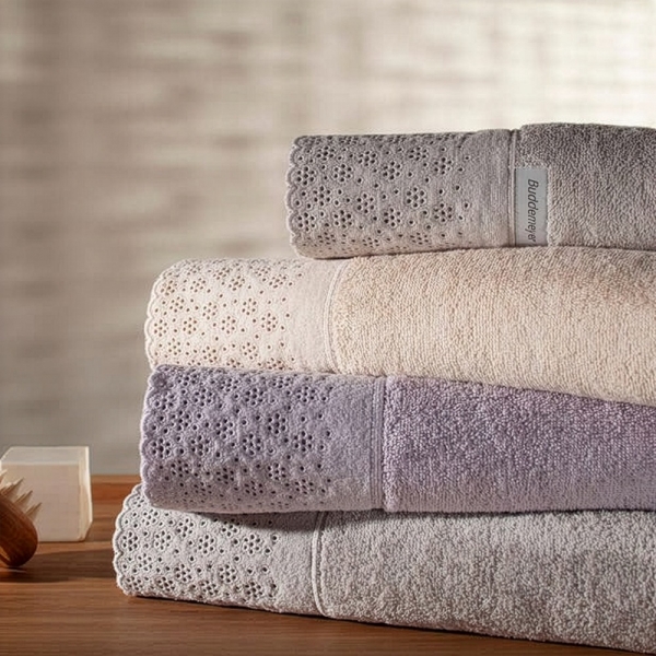 Toalha de Banho c/ Renda Bordada Buddemeyer Lovely - Rosa 1636