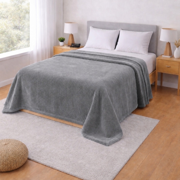 Cobertor Casal Kacyumara Blanket 300 Toque de Seda - Cinza