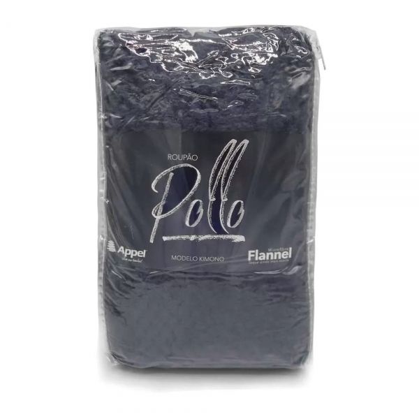 Roupão Adulto Appel Pollo Microfibra Flannel - Chumbo