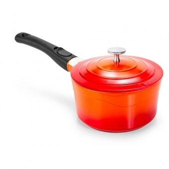 Panela Le Cook Premier Orange 18cm 2L c/ Cabo Destacável