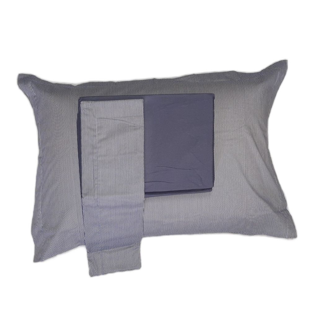 Jogo de Cama Simples Casal Altenburg 3 Peças Percal 180 Fios - Azul