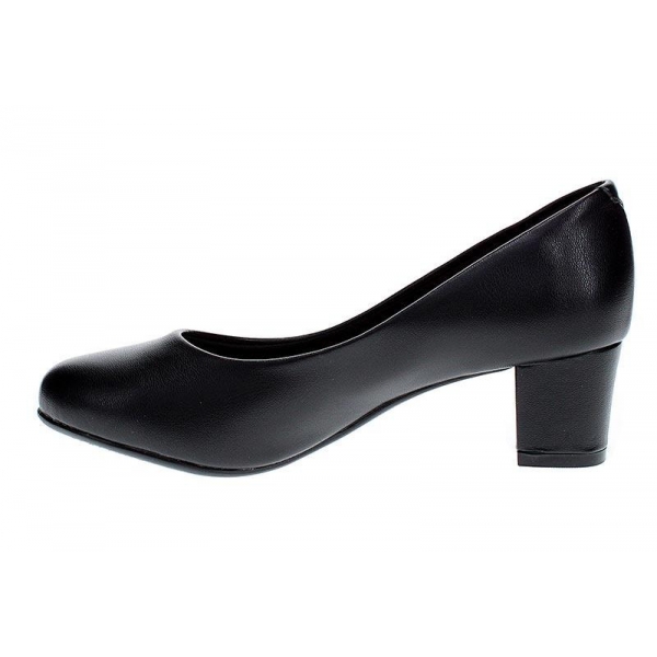 Sapato Feminino Beira Rio Scarpin Salto Bloco Baixo Conforto - Preto 01