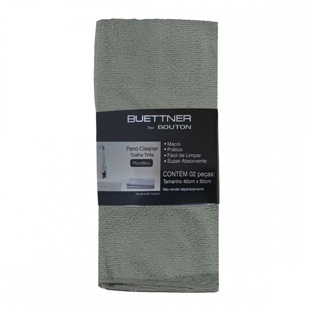 Kit Pano Cleaner 2 Pcs Microfibra Buettner 40 cm x 60 cm - Verde