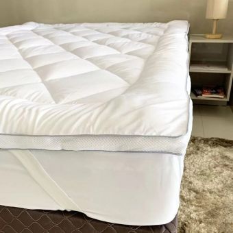 Pillow Top Toque de Plumas Branco Appel Casal 1,38m x 1,88m
