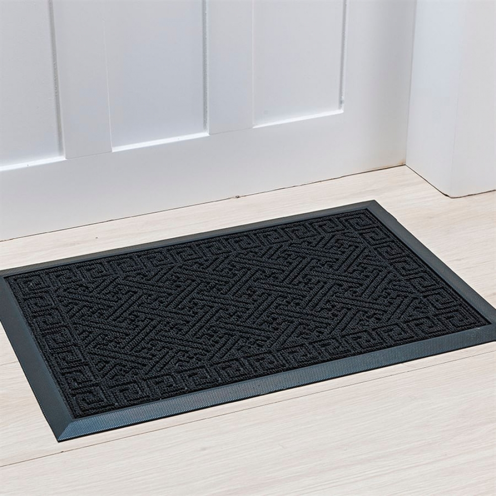 Tapete de Porta Retangular Lima 40 x 60 cm Niazitex - Preto