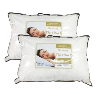 Kit 2 Travesseiros Niazitex Toque De Plumas 0,50 x 0,70 Branco