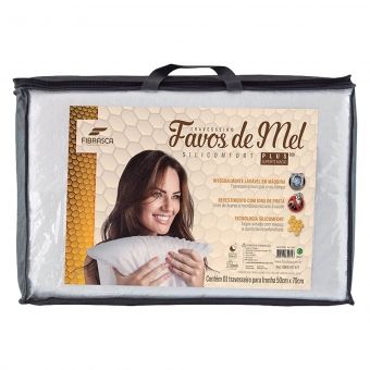 Travesseiro Favos de Mel 50 cm x 70 cm Branco