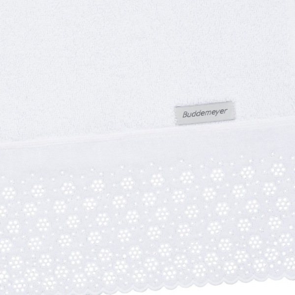 Toalha de Banho c/ Renda Bordada Buddemeyer Lovely - Branco 1011