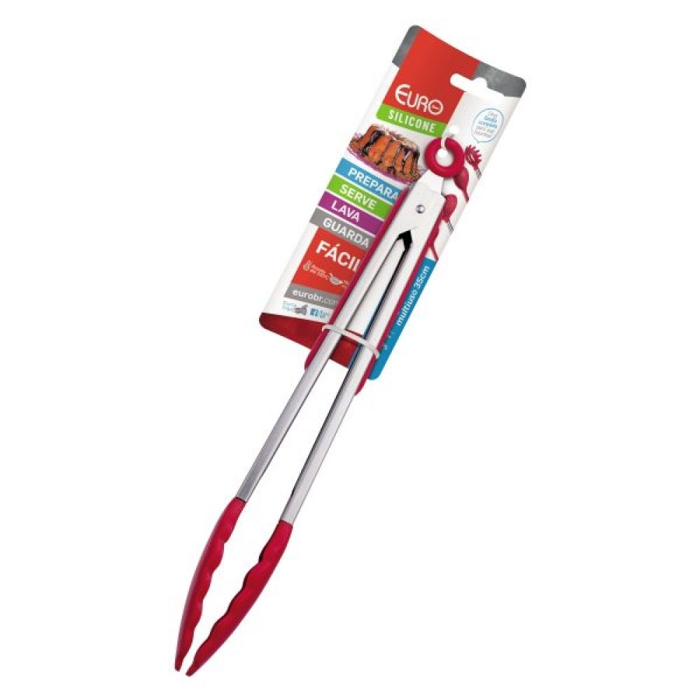 Pinça Pegador Culinário Silicone e Aço Inox 35 cm Euro Home