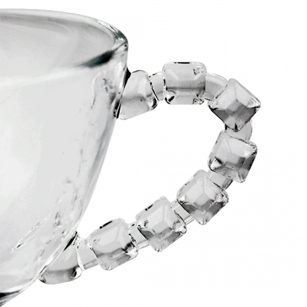 Jogo de Xícaras p/ Chá 8 pçs Diamante em Cristal L´hermitage