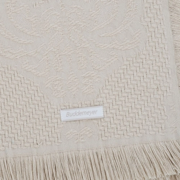 Colcha Queen Buddemeyer Medalhão com Franja - Bege 1769