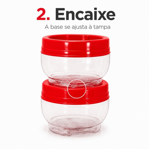 Kit 2 Potes Organizadores Gire E Trave 155ml Porta Temperos