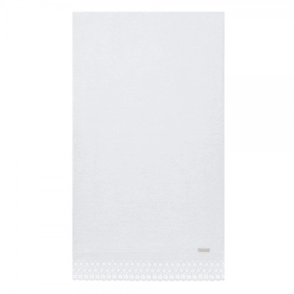Toalha de Rosto c/ Renda Bordada Buddemeyer Crystal - Branco 1011