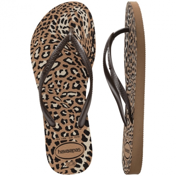 Chinelo Feminino Havaianas Slim Animals - Café