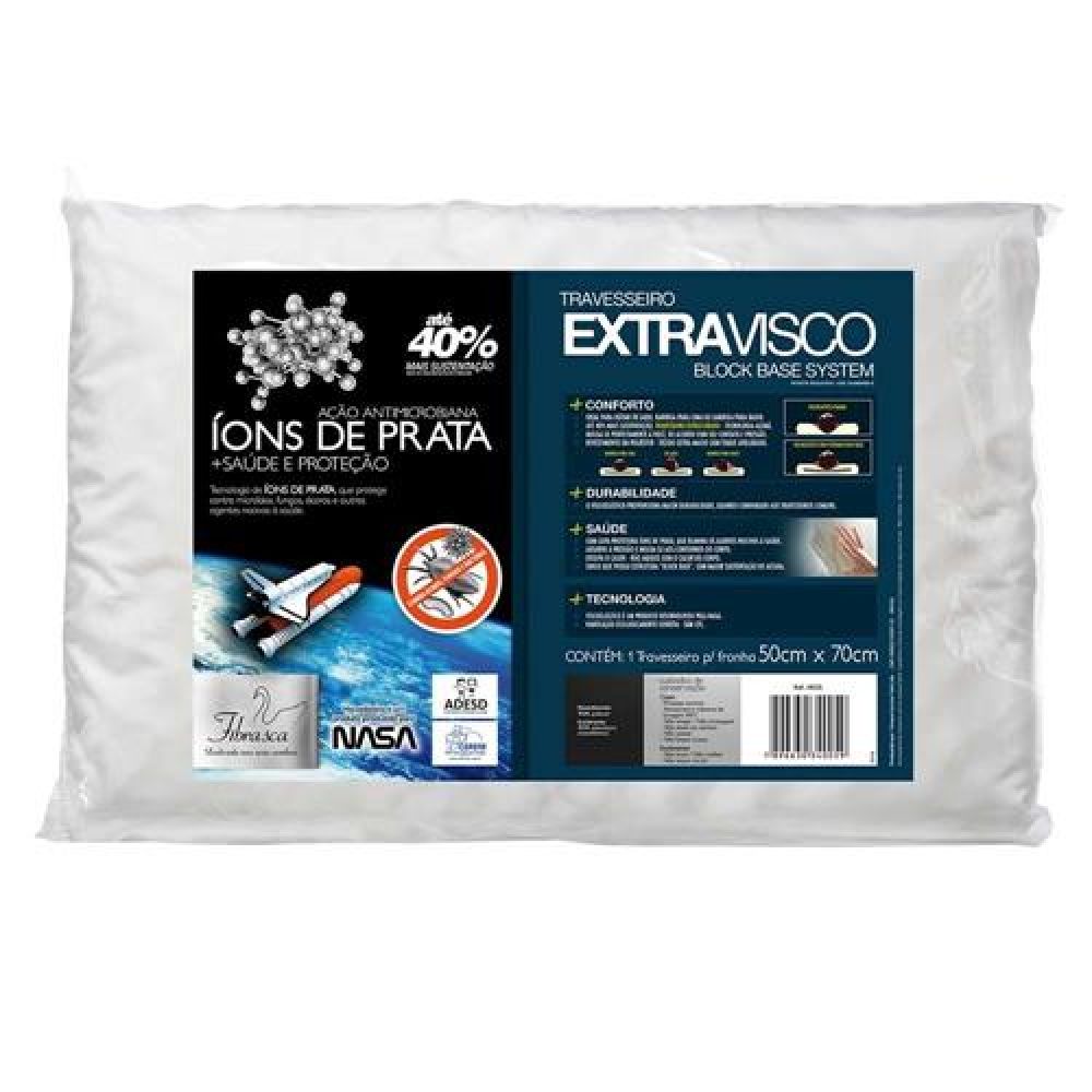 Travesseiro Extravisco Fibrasca Nasa 50 cm x 70 cm Branco