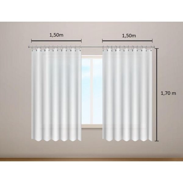 Cortina Blackout 3,0 x 1,7 m Bella Janela Pratika Lisa Cromo - Bali