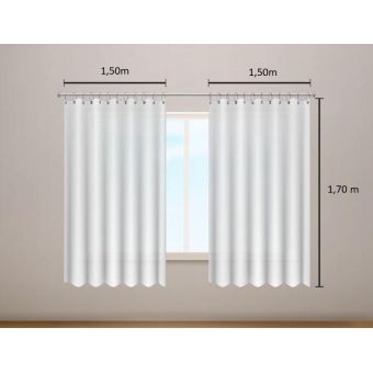 Cortina Blackout 3,0 x 1,7 m Bella Janela Pratika Lisa Cromo