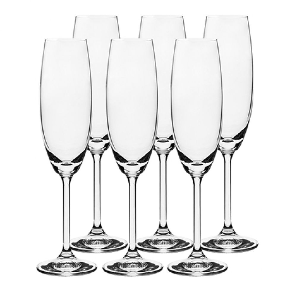 Jogo 6 Taças Champagne 220 ml Bohemia Crystalite