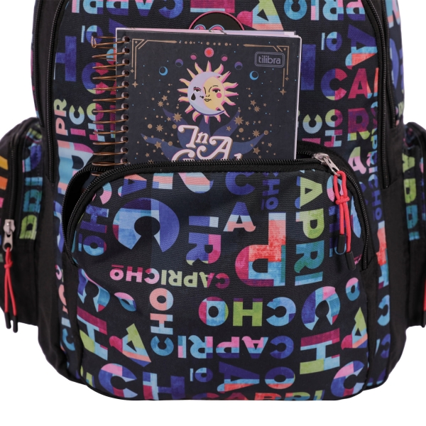 Mochila Sestini 2 Compartimento Capricho Party - Preto