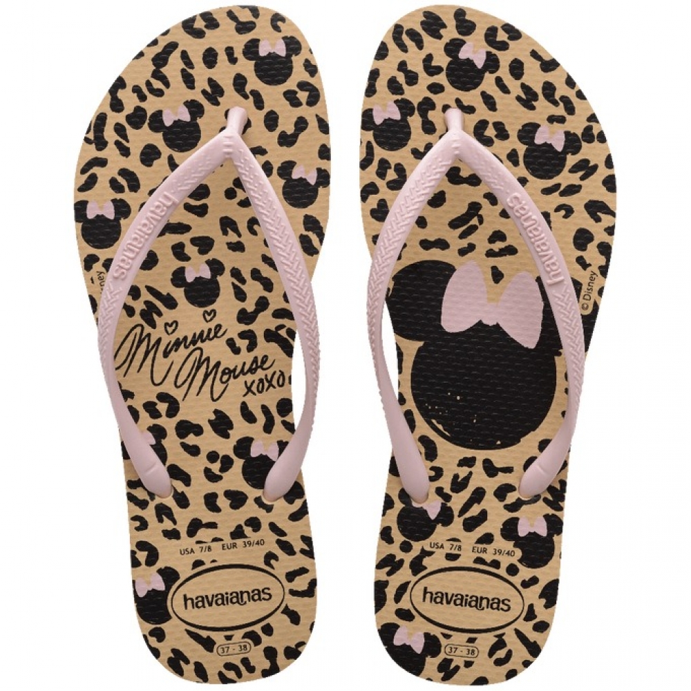 Chinelo Feminino Havaianas Slim Disney Minnie - Dourado